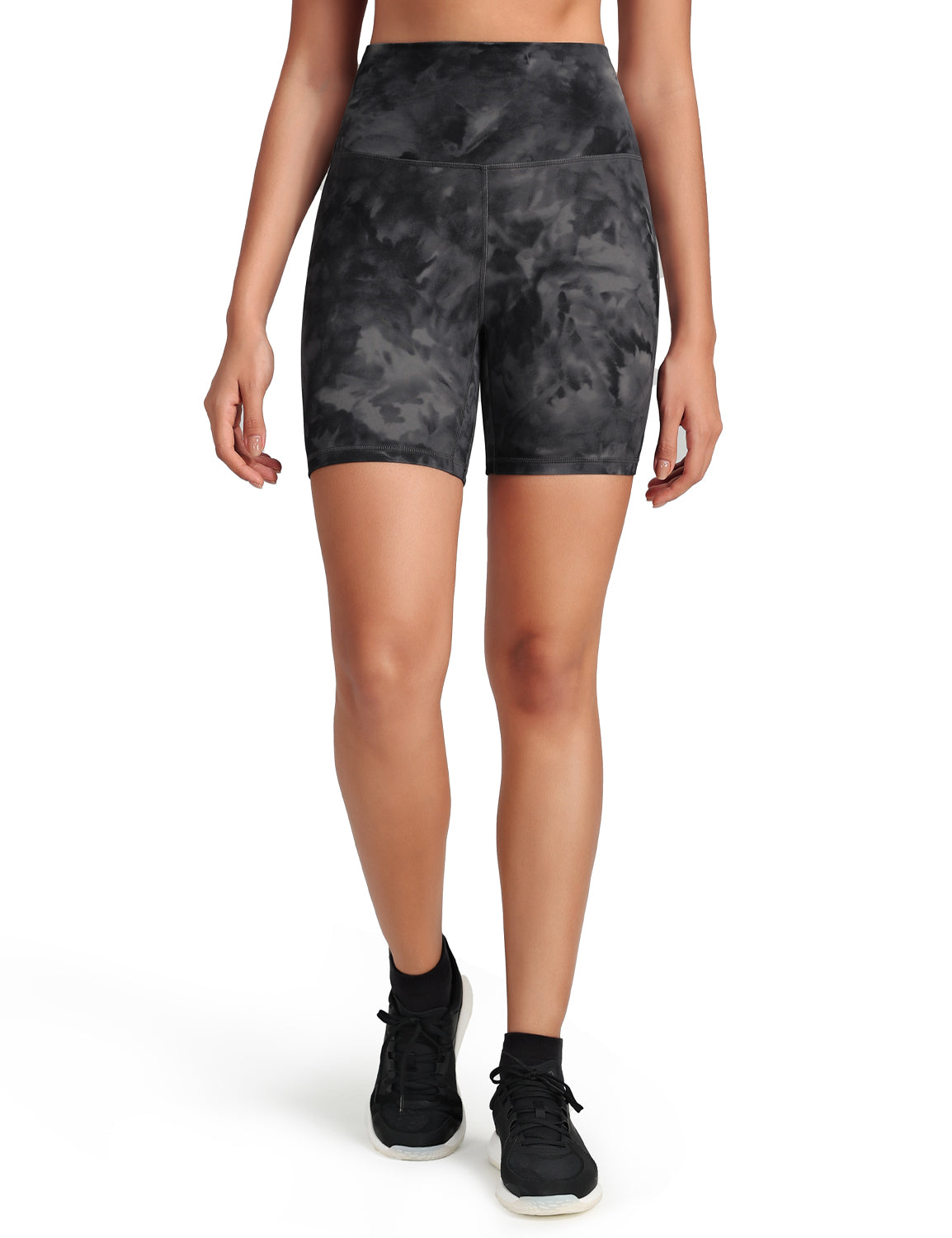 workout pro 6inch biker shorts Diamond Dye Coal Black