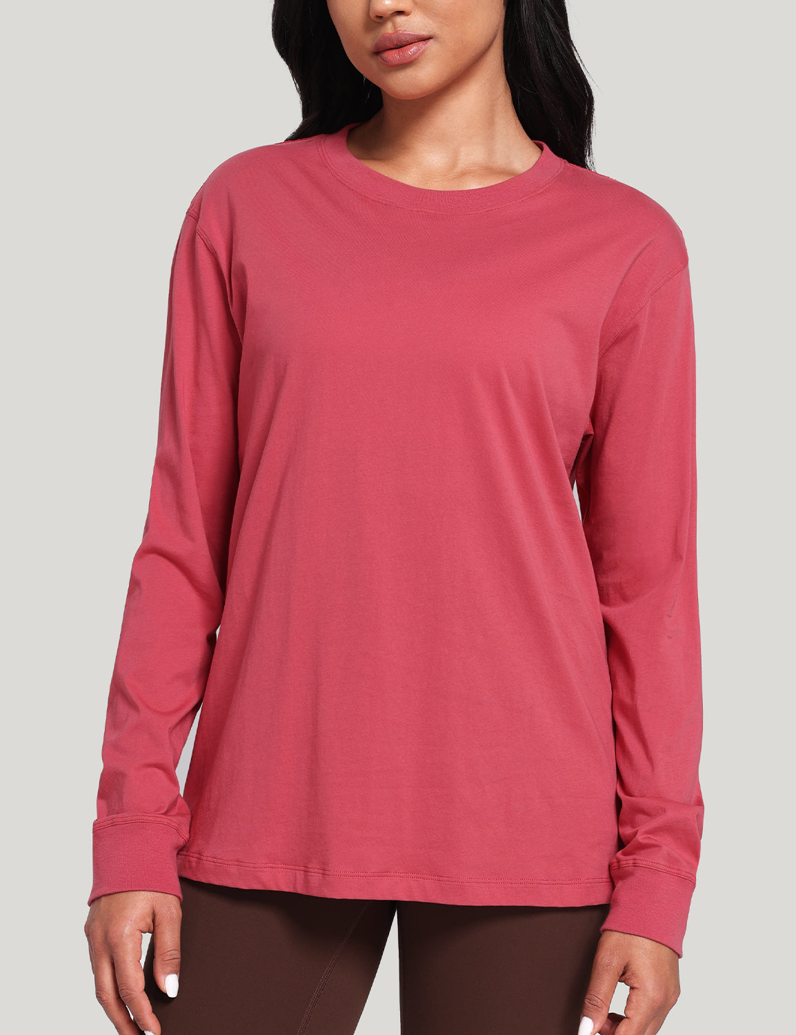 pima crew neck long sleeve shirts