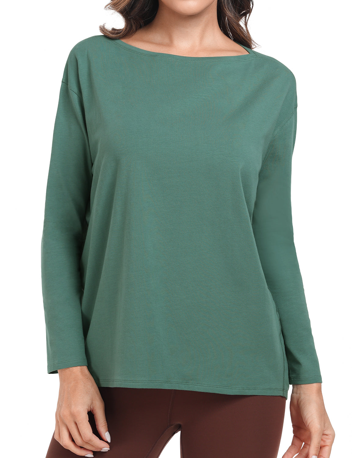 pima boat neck long sleeve shirts