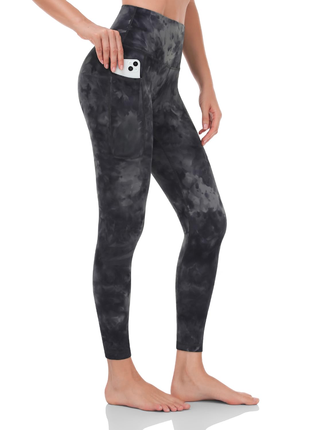 HeyNuts Yoga Pro 7/8 Leggings with Side Pockets for Women, High Waisted Tummy Control Compression Pants 25''