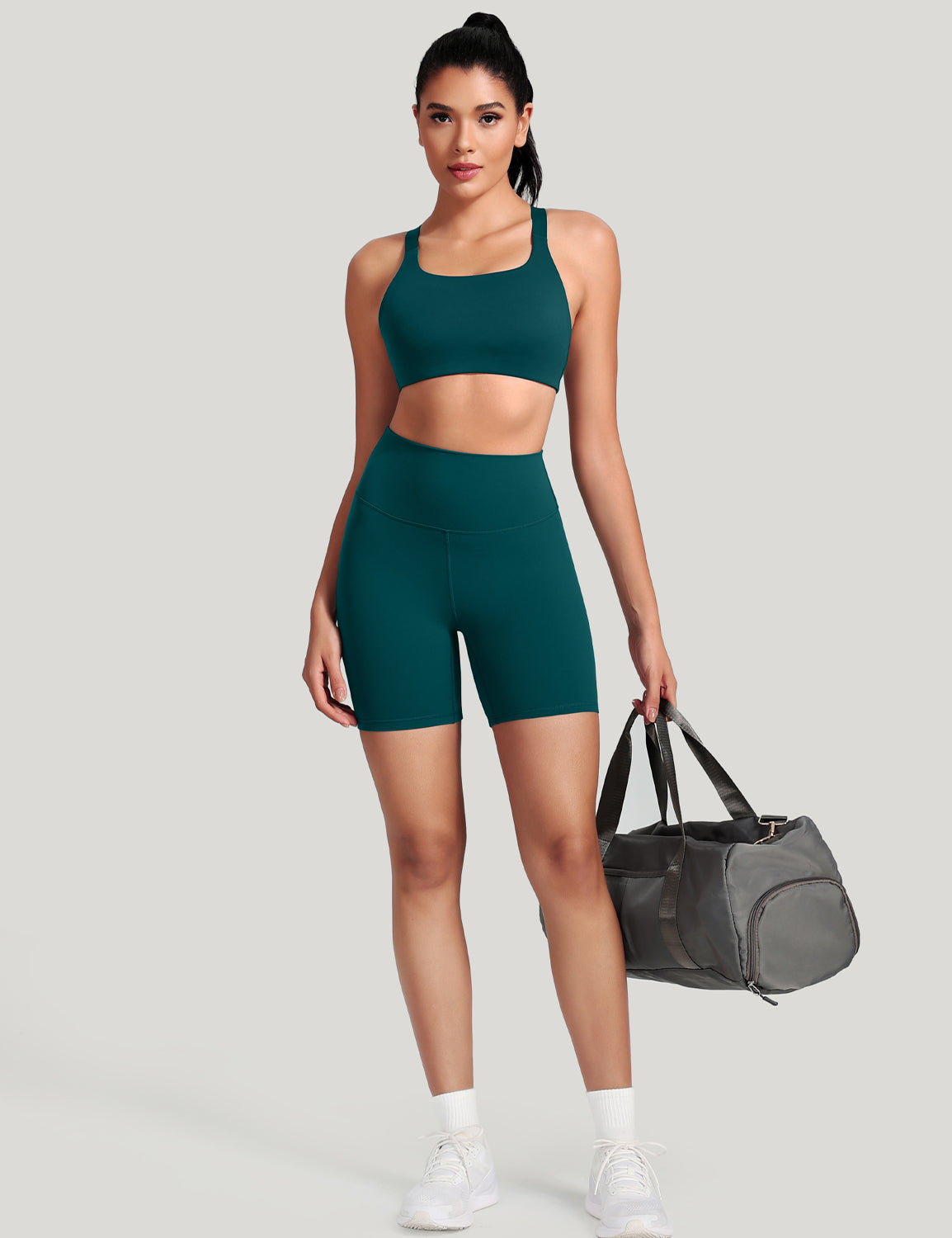 workout pro 6inch biker shorts Teal Green