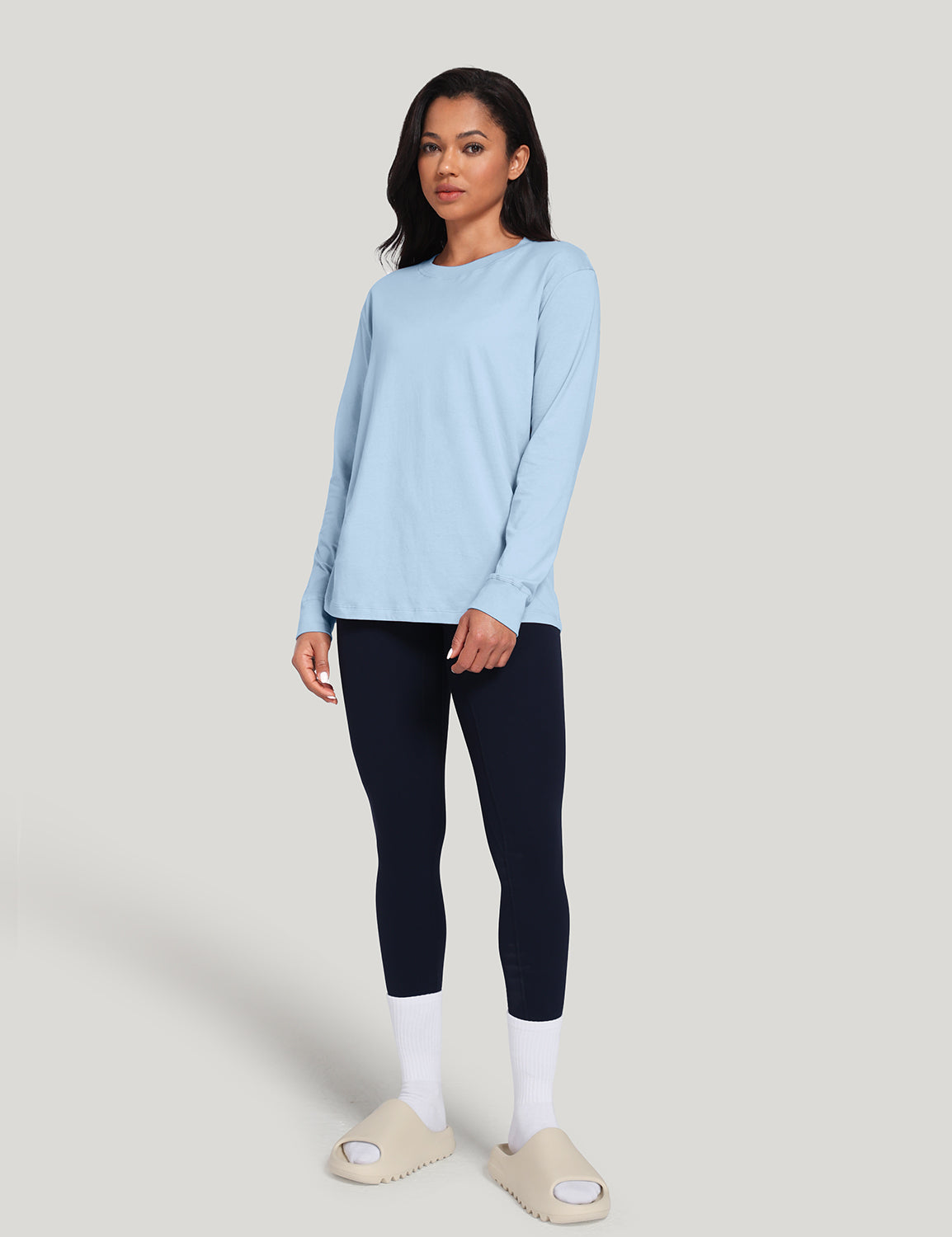 pima crew neck long sleeve shirts
