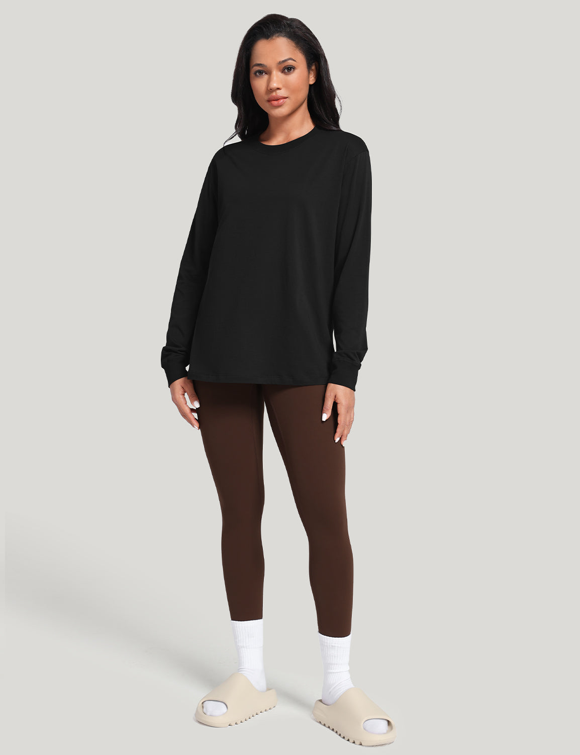 pima crew neck long sleeve shirts