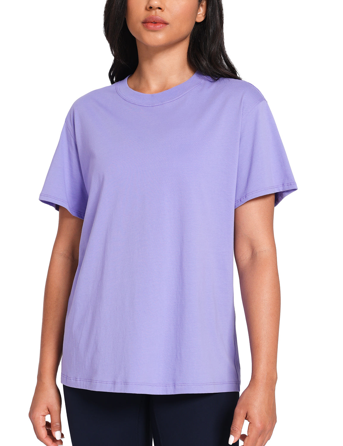 pima crew neck short sleeve shirts Dark Lavender