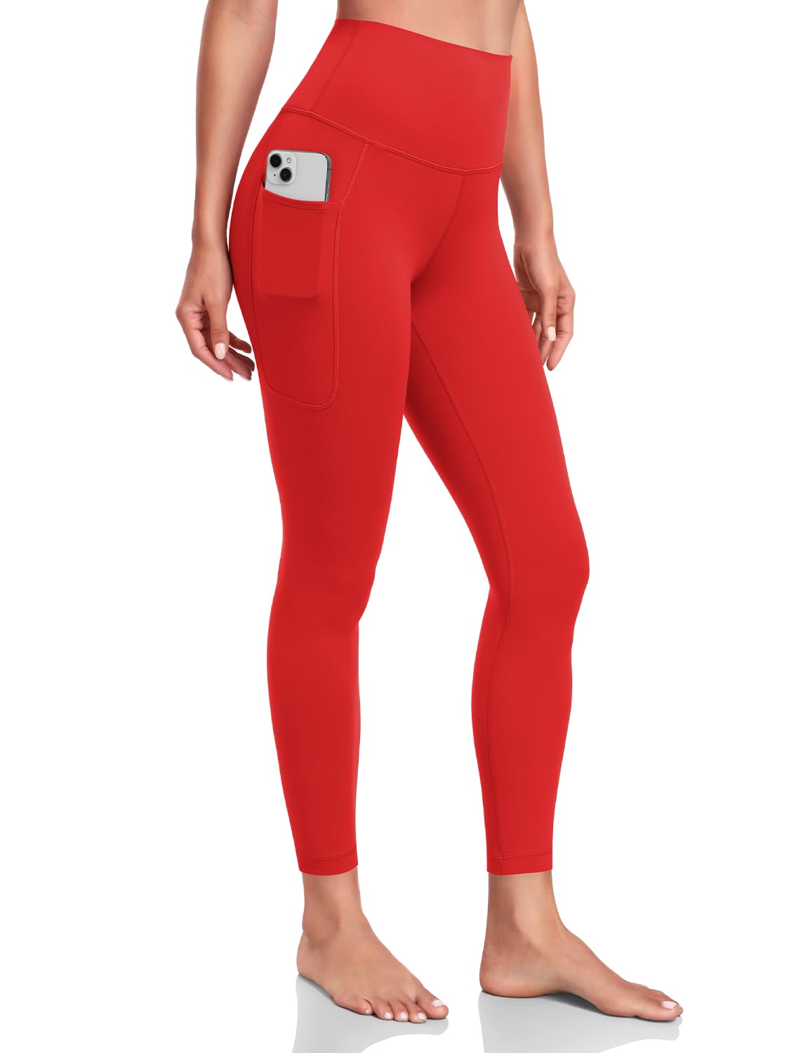 HeyNuts Yoga Pro 7/8 Leggings with Side Pockets for Women, High Waisted Tummy Control Compression Pants 25''
