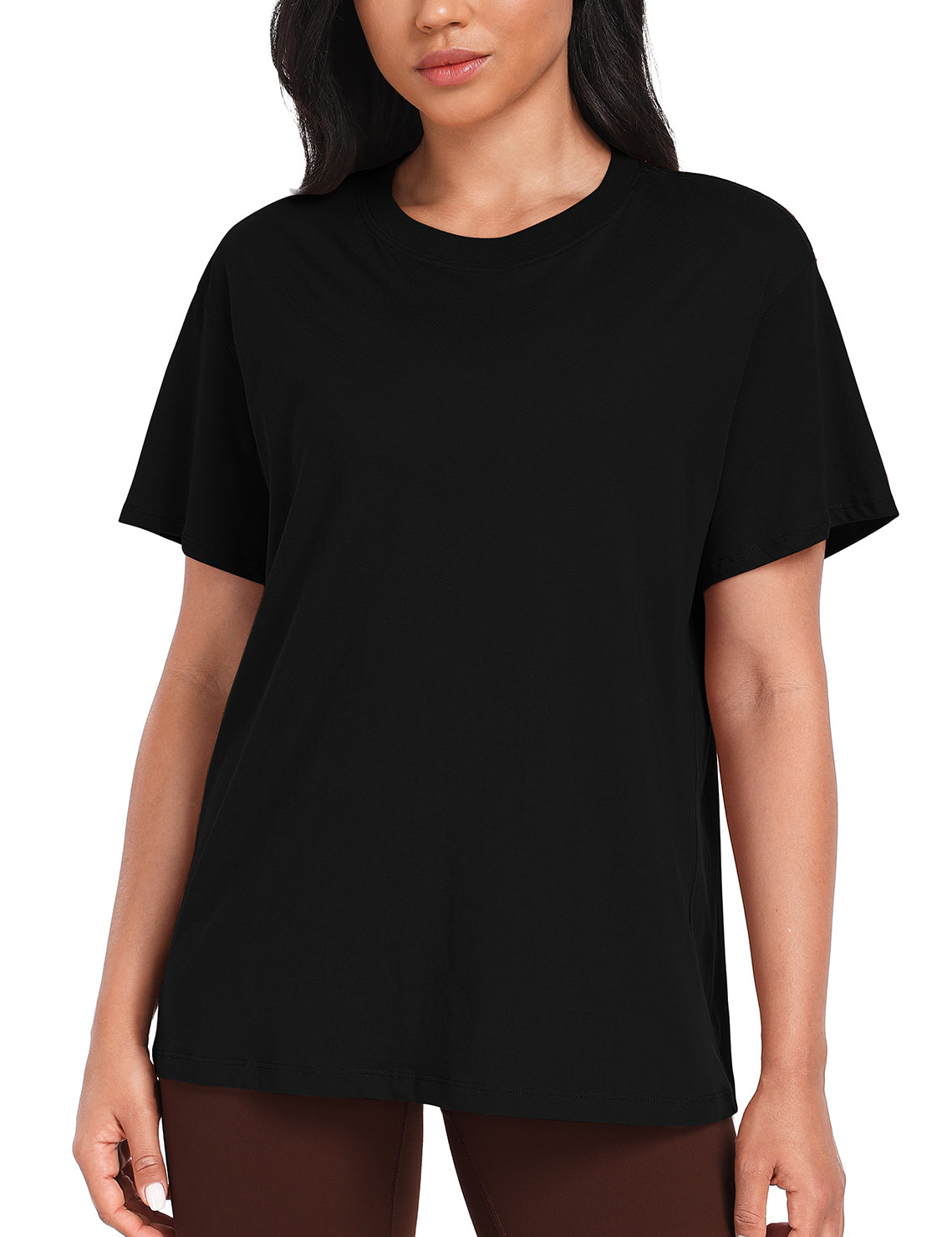 pima crew neck short sleeve shirts Black