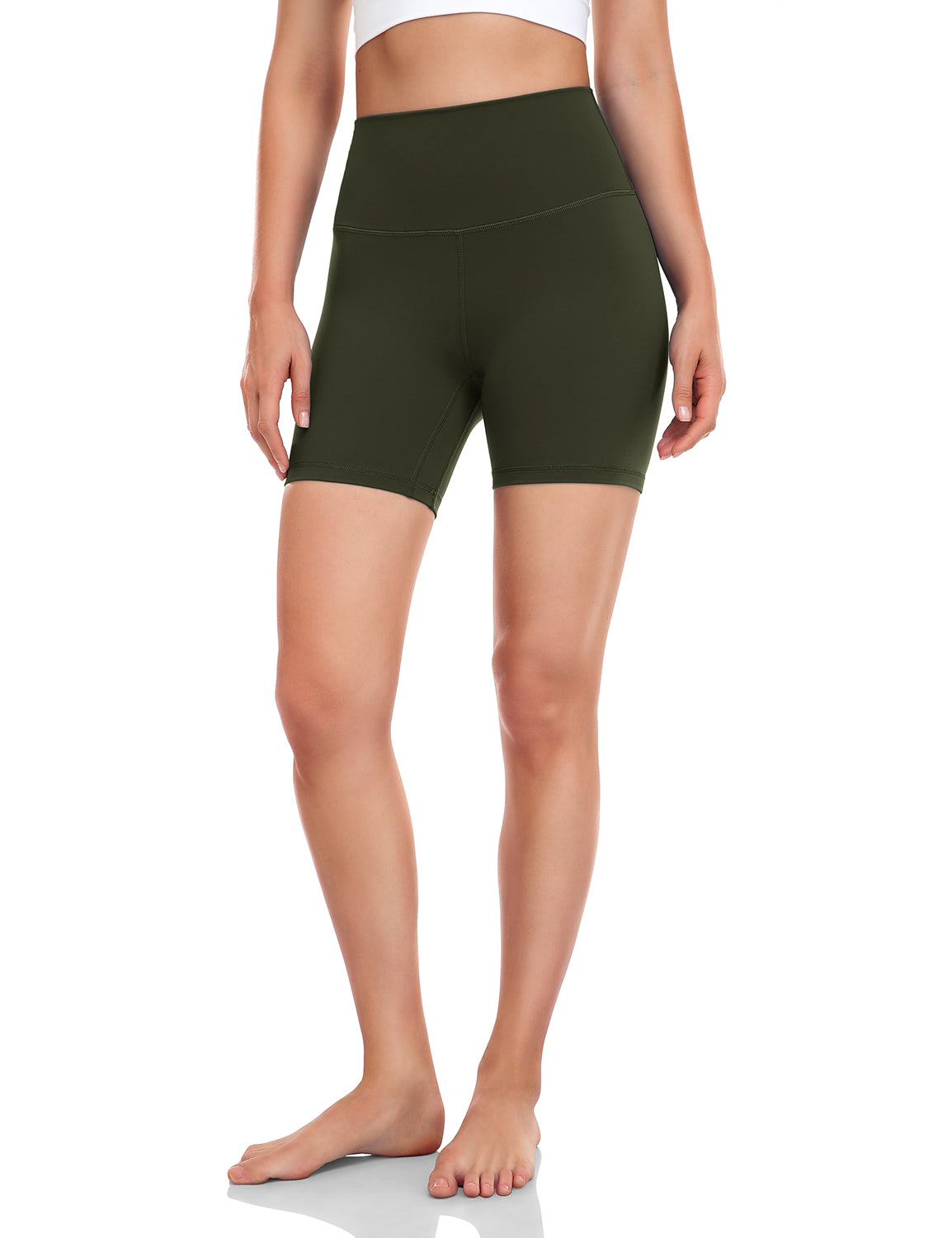 workout pro 6inch biker shorts Dark Olive