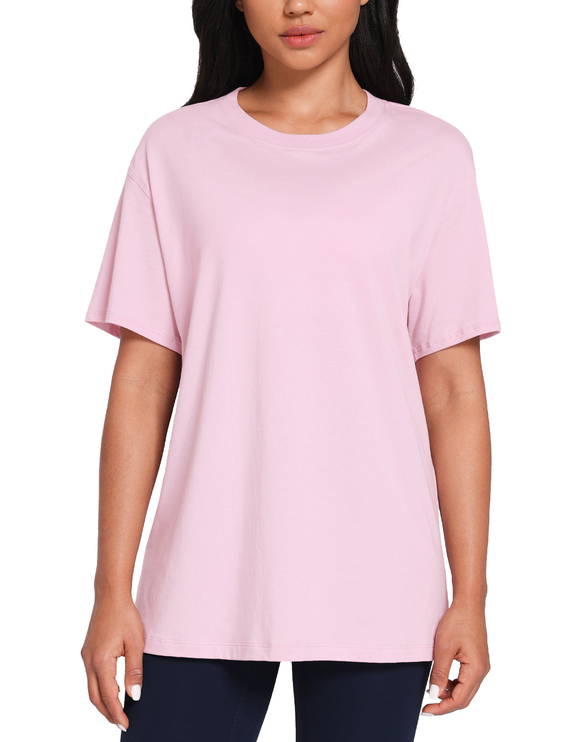 pima crew neck short sleeve shirts Peony Pink