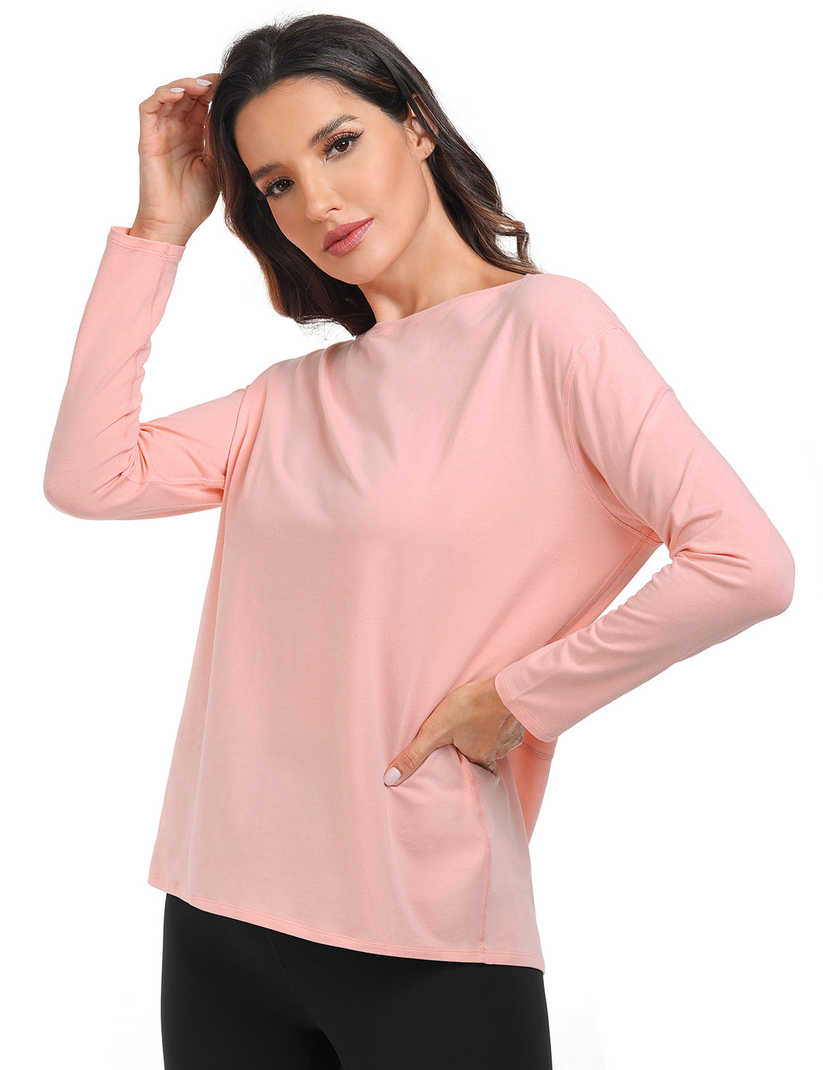 pima boat neck long sleeve shirts