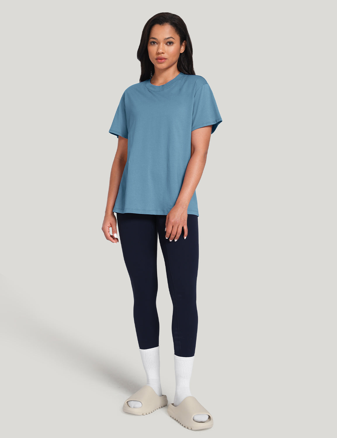 pima crew neck short sleeve shirts Azure Blue