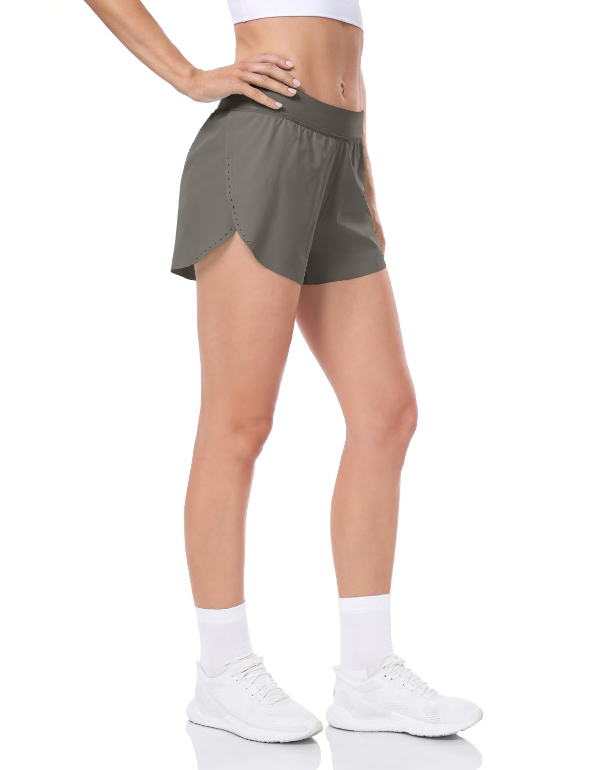 Running Shorts Grayish Green