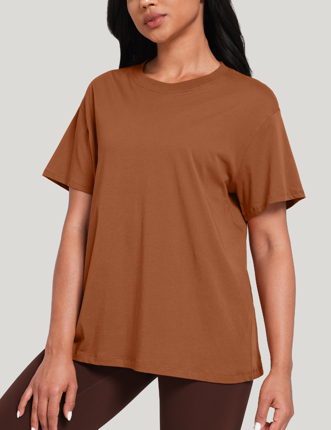pima crew neck short sleeve shirts Caramel