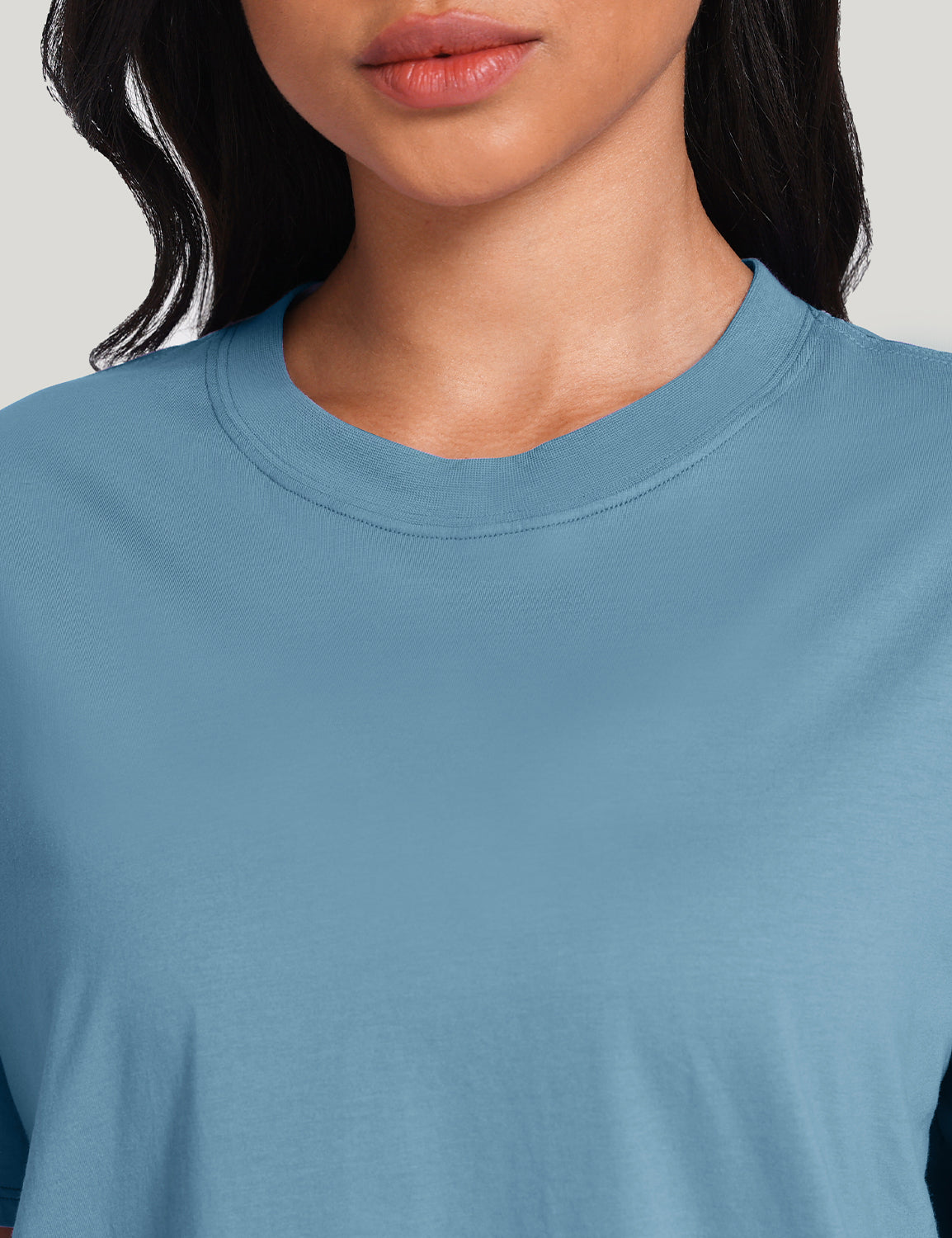 pima crew neck short sleeve shirts Azure Blue