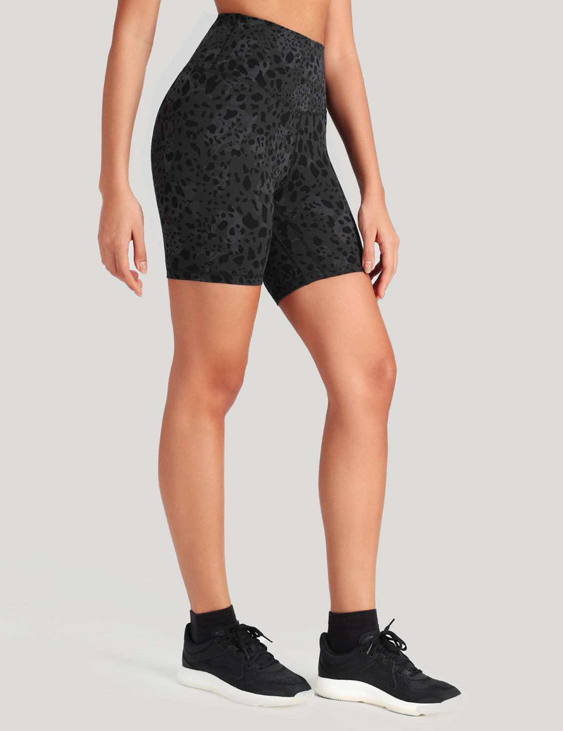 workout pro 6inch biker shorts Black Cheetah