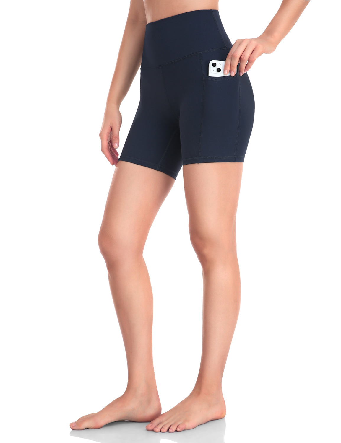 HeyNuts Workout Pro Biker Shorts with Side Pockets for Women, High Waisted Compression Yoga Shorts 6''