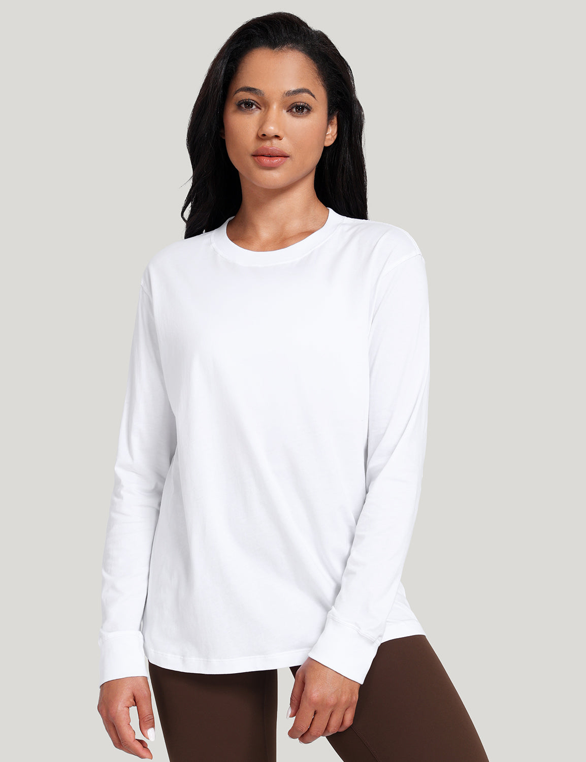 pima crew neck long sleeve shirts
