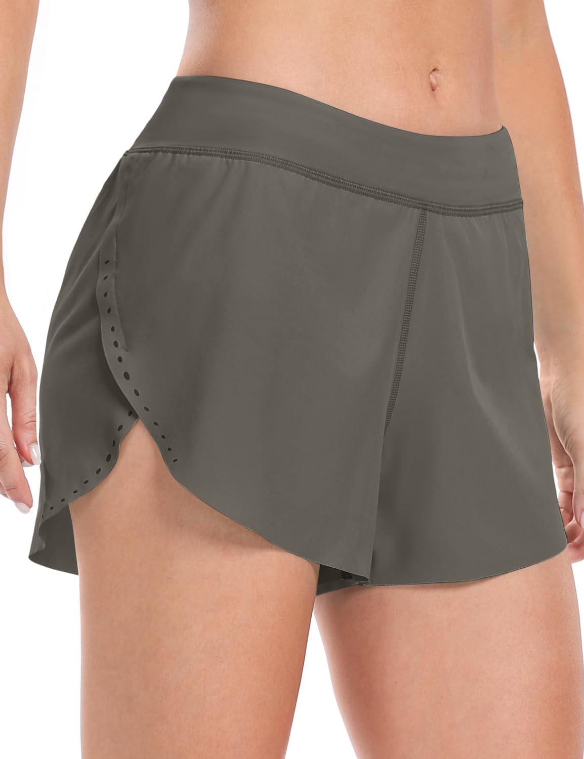 Running Shorts Grayish Green