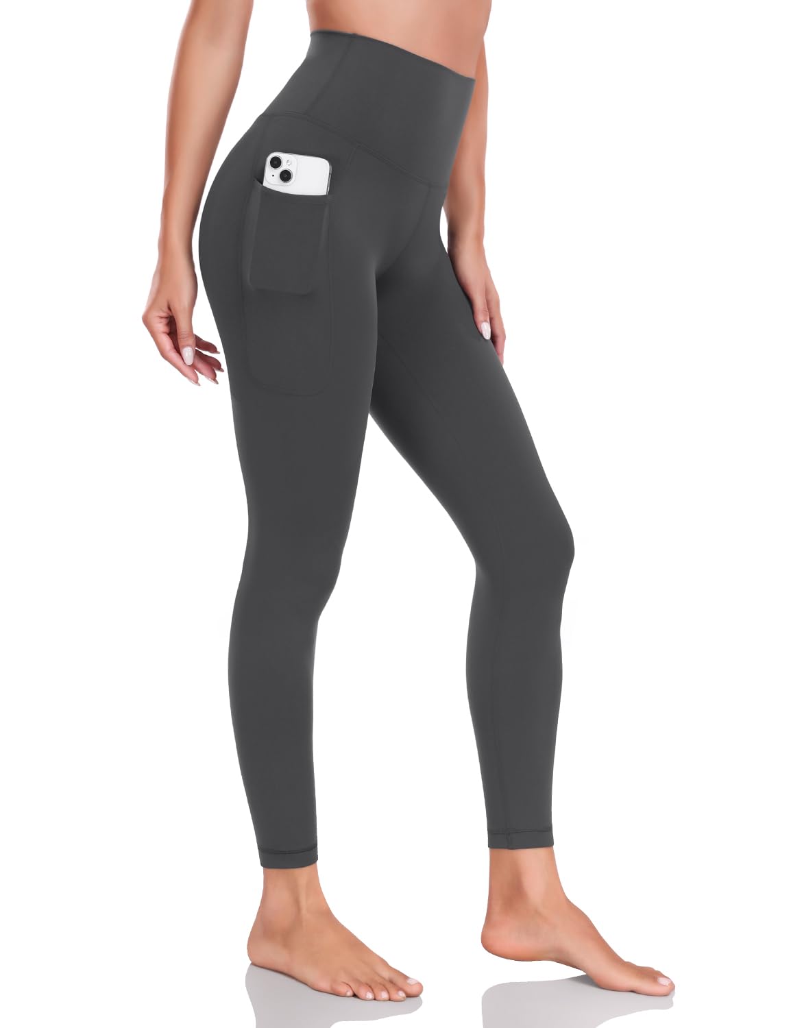 HeyNuts Yoga Pro 7/8 Leggings with Side Pockets for Women, High Waisted Tummy Control Compression Pants 25''