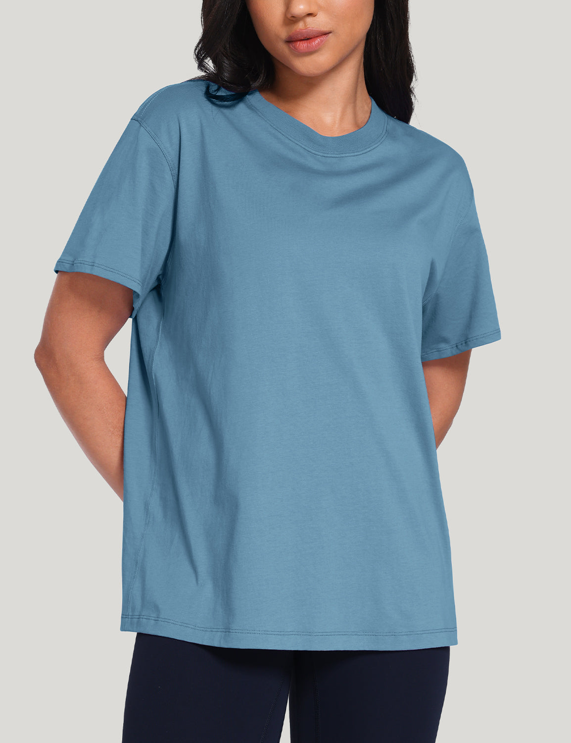 pima crew neck short sleeve shirts Azure Blue