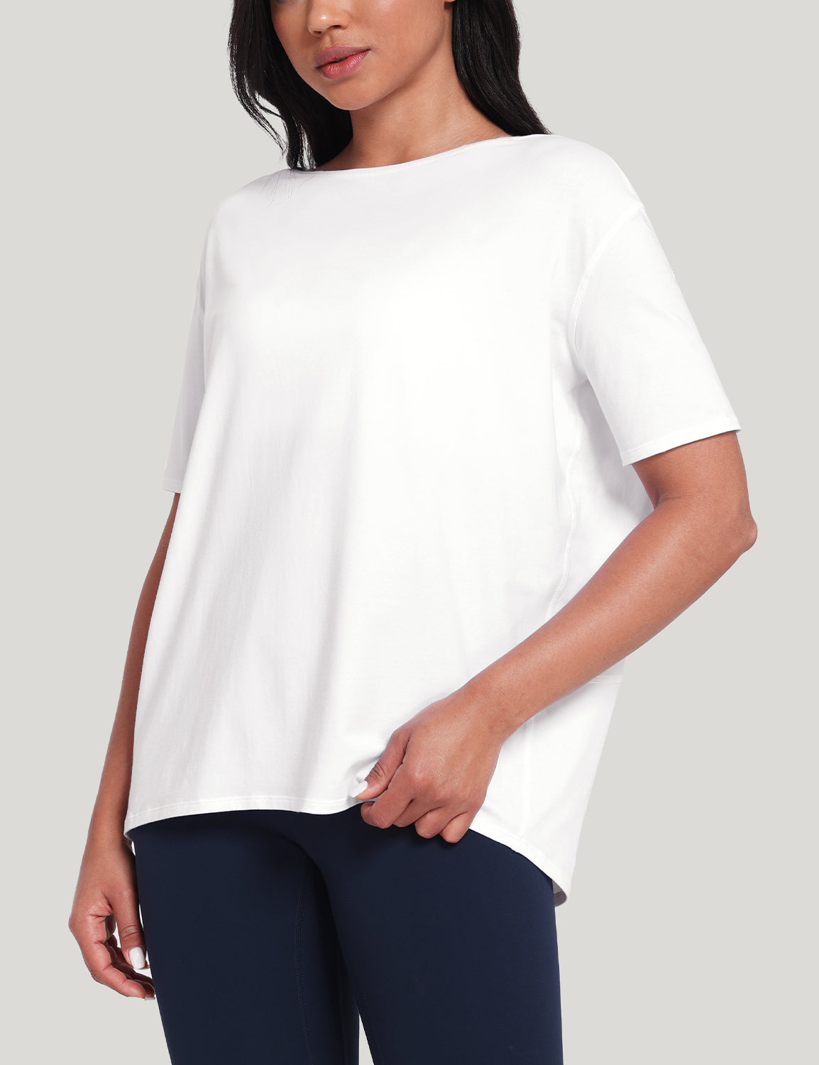 pima boat neck short sleeve shirts White
