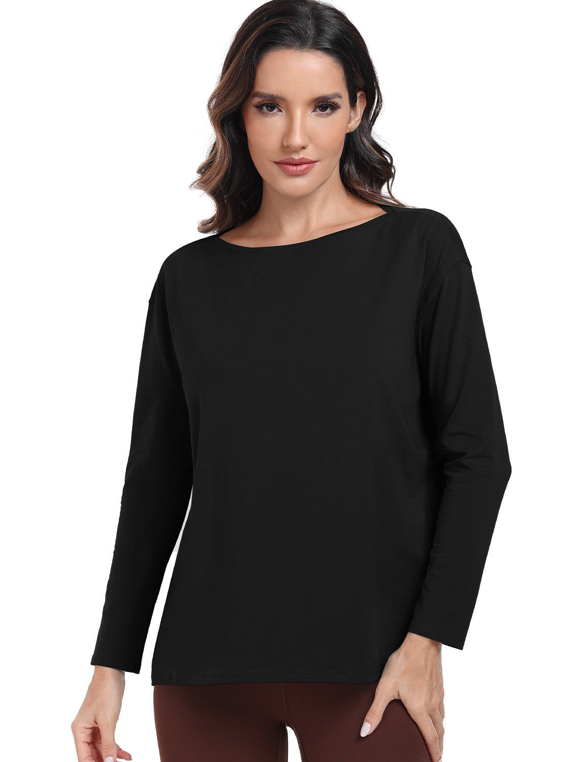 pima boat neck long sleeve shirts
