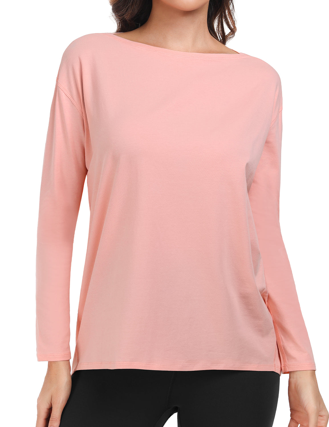 pima boat neck long sleeve shirts