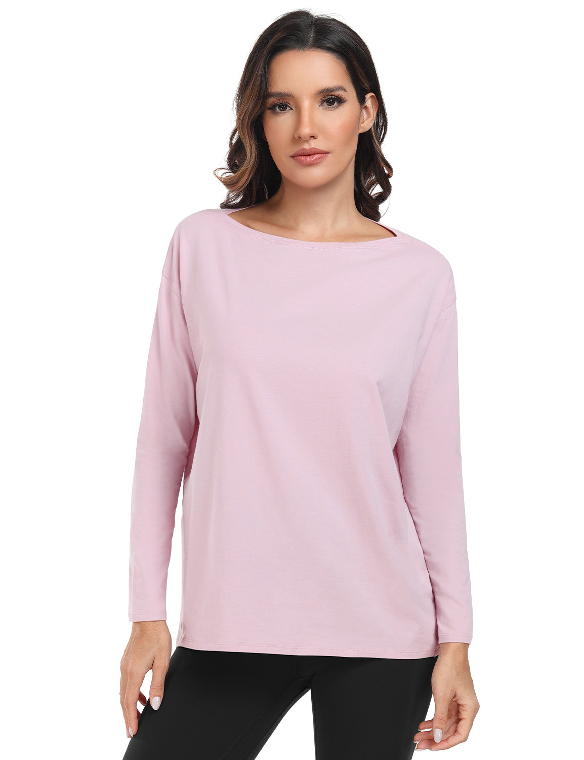 pima boat neck long sleeve shirts