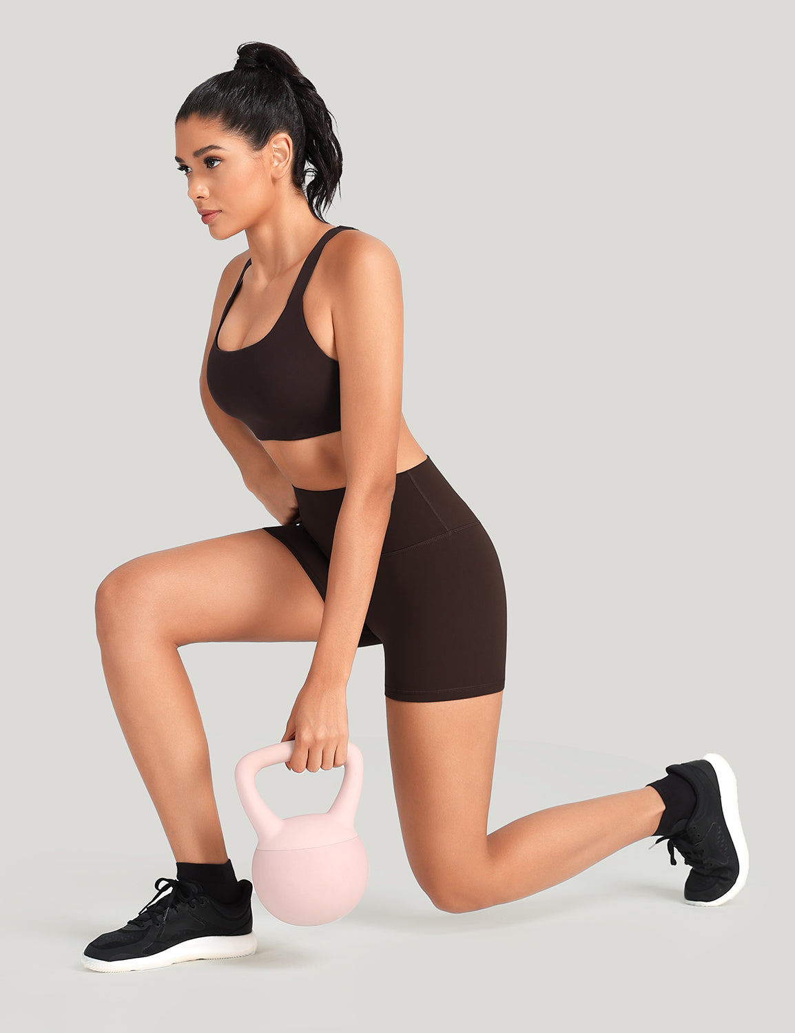 HeyNuts Workout Pro Biker Short for Women, High Waisted Tummy Control Fitness Running Yoga Gym shorts 4''