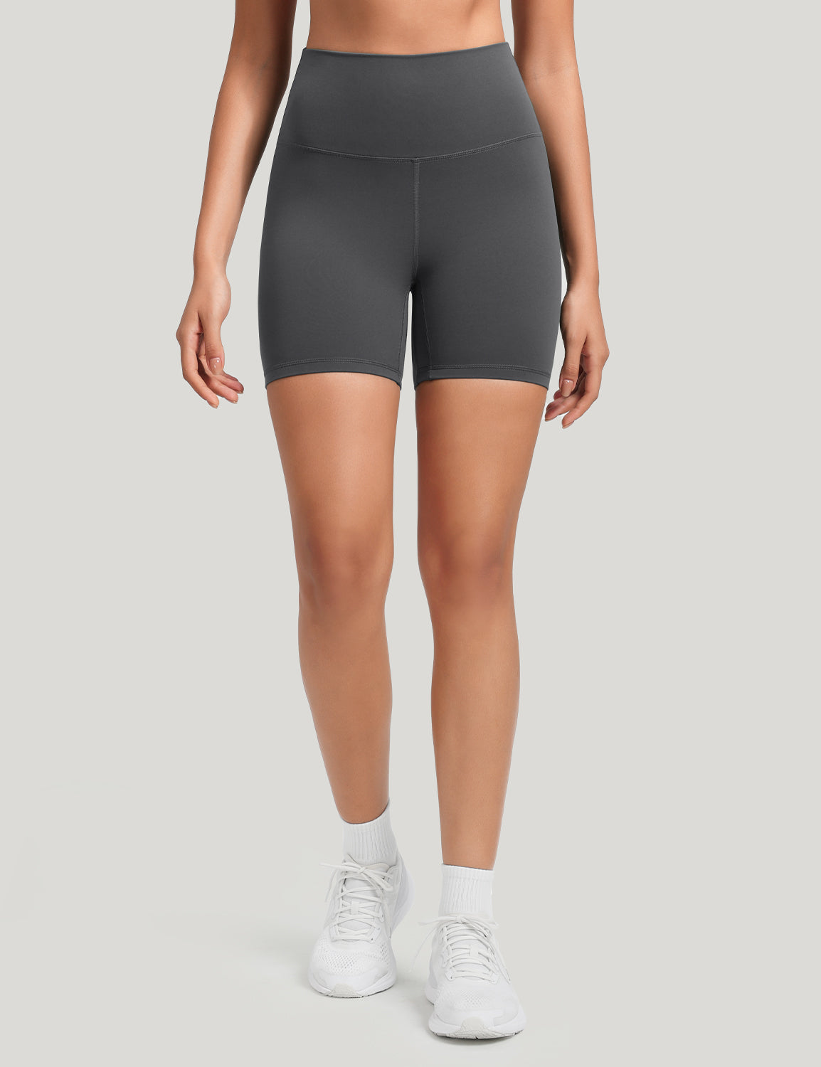 HeyNuts Women's Workout Pro Biker Short, High Waisted Tummy Control Athletic Running Spandex Yoga shorts 6''