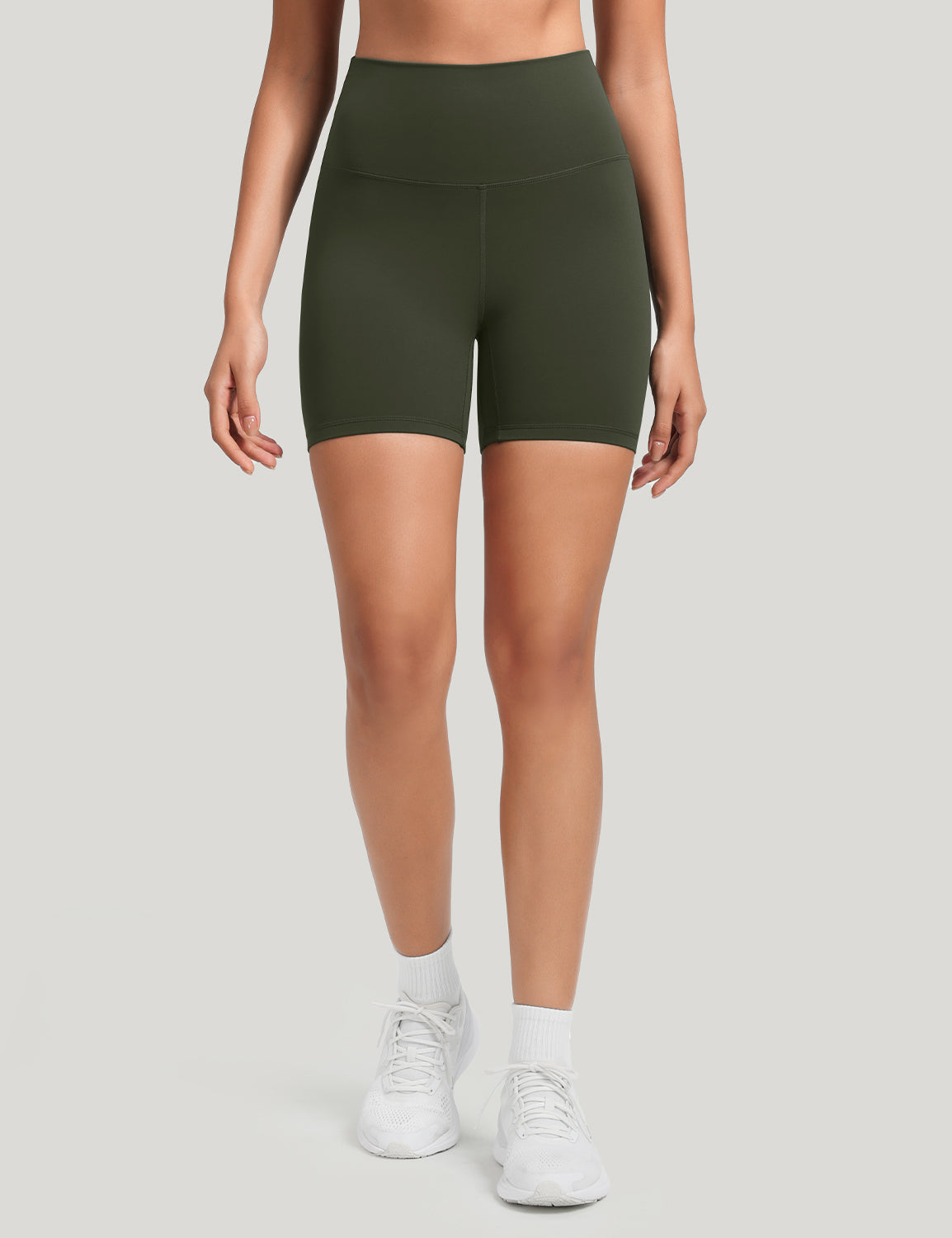 HeyNuts Women's Workout Pro Biker Short, High Waisted Tummy Control Athletic Running Spandex Yoga shorts 6''
