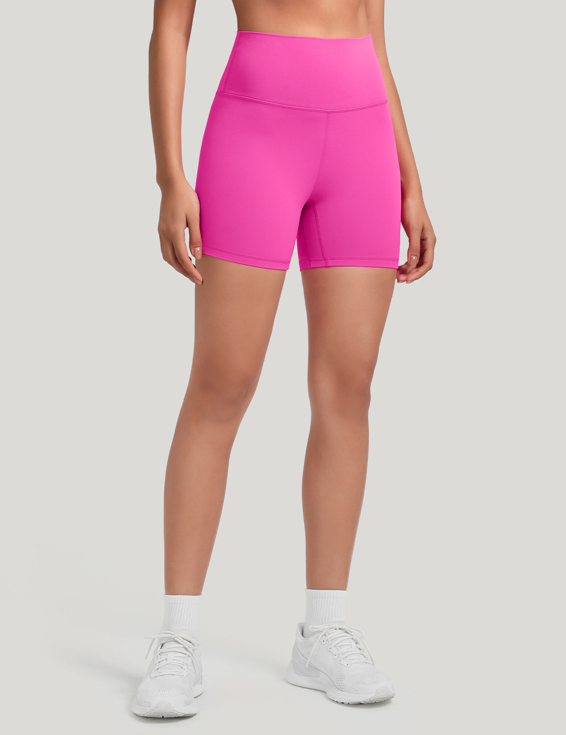 HeyNuts Women's Workout Pro Biker Short, High Waisted Tummy Control Athletic Running Spandex Yoga shorts 6''