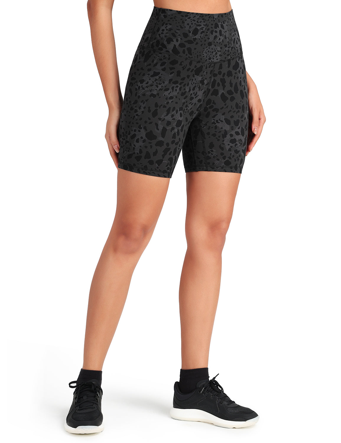 HeyNuts Women's Workout Pro Biker Short, High Waisted Tummy Control Athletic Running Spandex Yoga shorts 6''