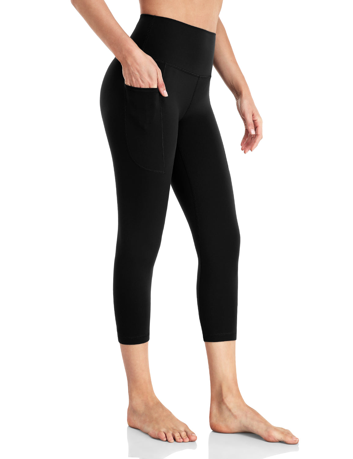 UUE 21Inseam Gray Workout Leggings for Women,Yoga Capris with Pockets
