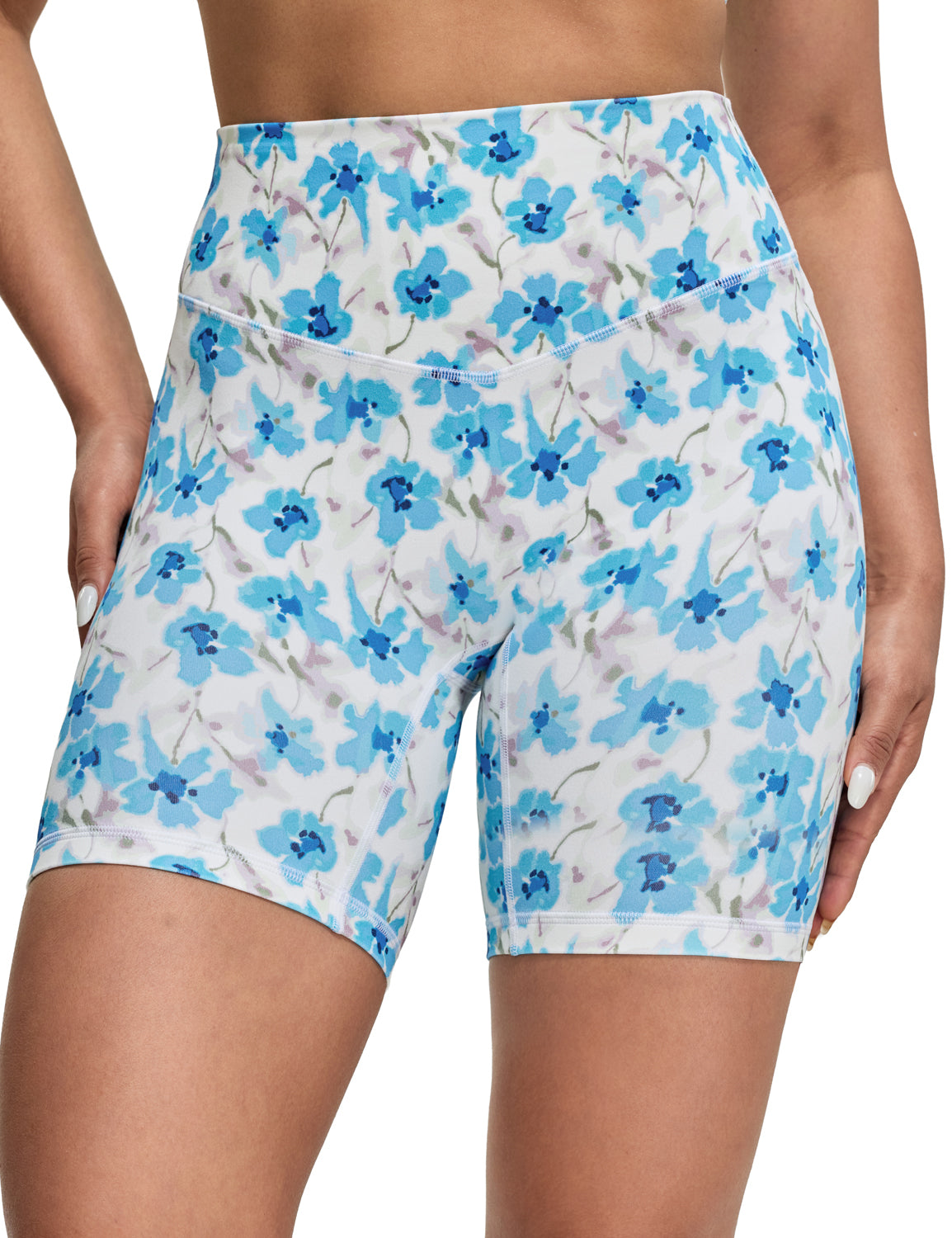 Bold V-Dip Back No Front Seam Biker Shorts 6''