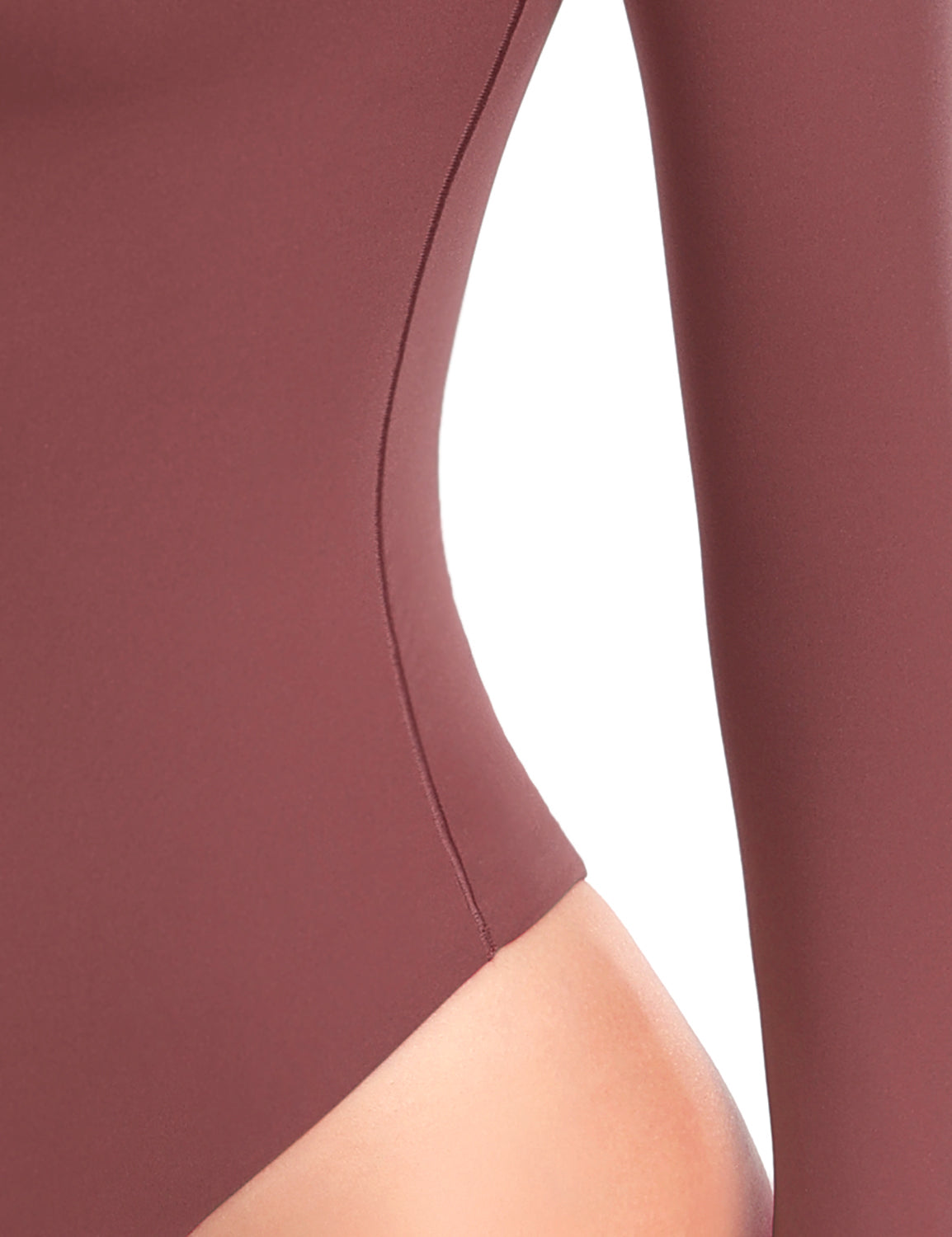 Long Sleeve Crew Neck Bodysuit Red Bean Mush