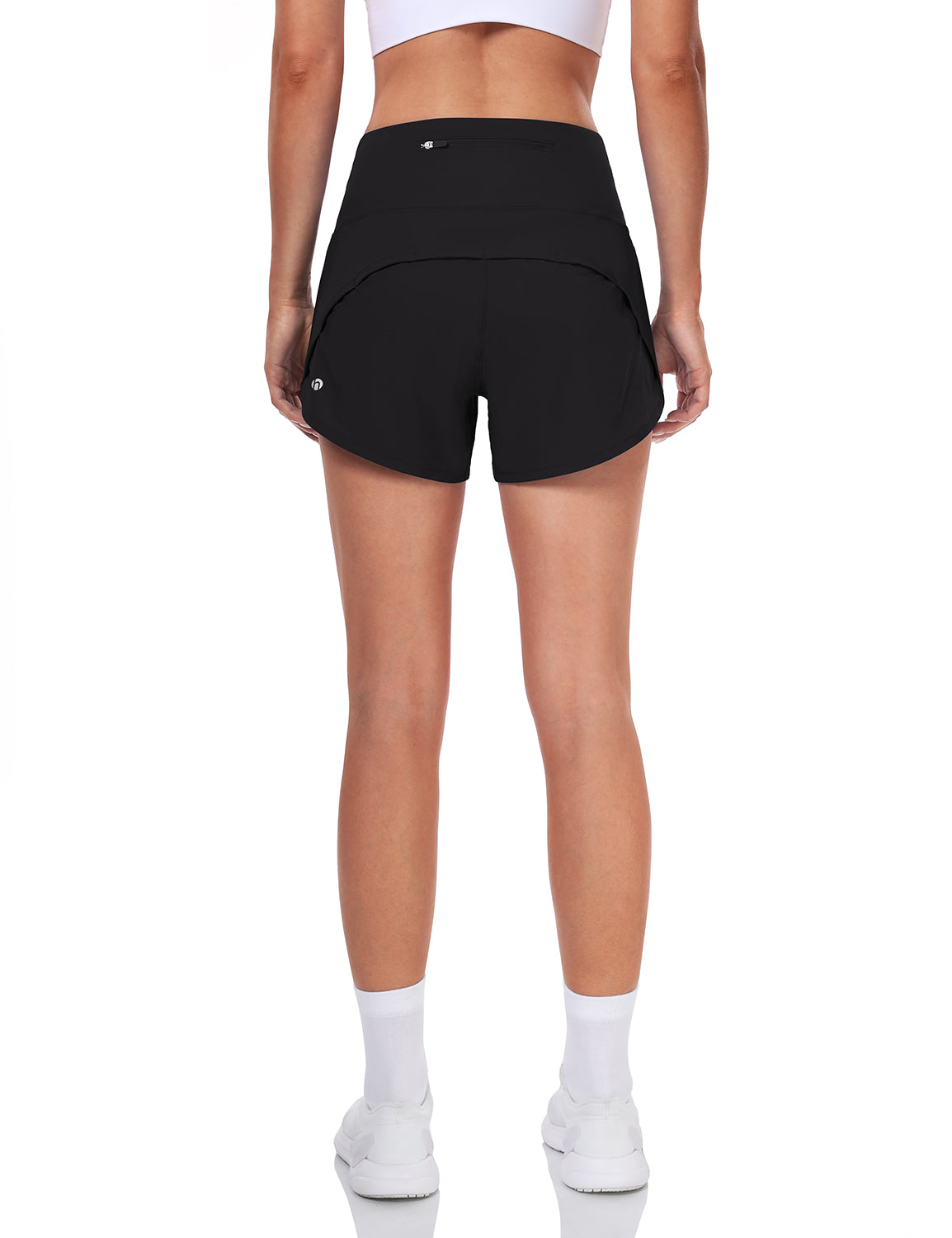 HeyNuts Athletic Shorts for Women, High Waisted Workout Gym Running Shorts with Liner  4"