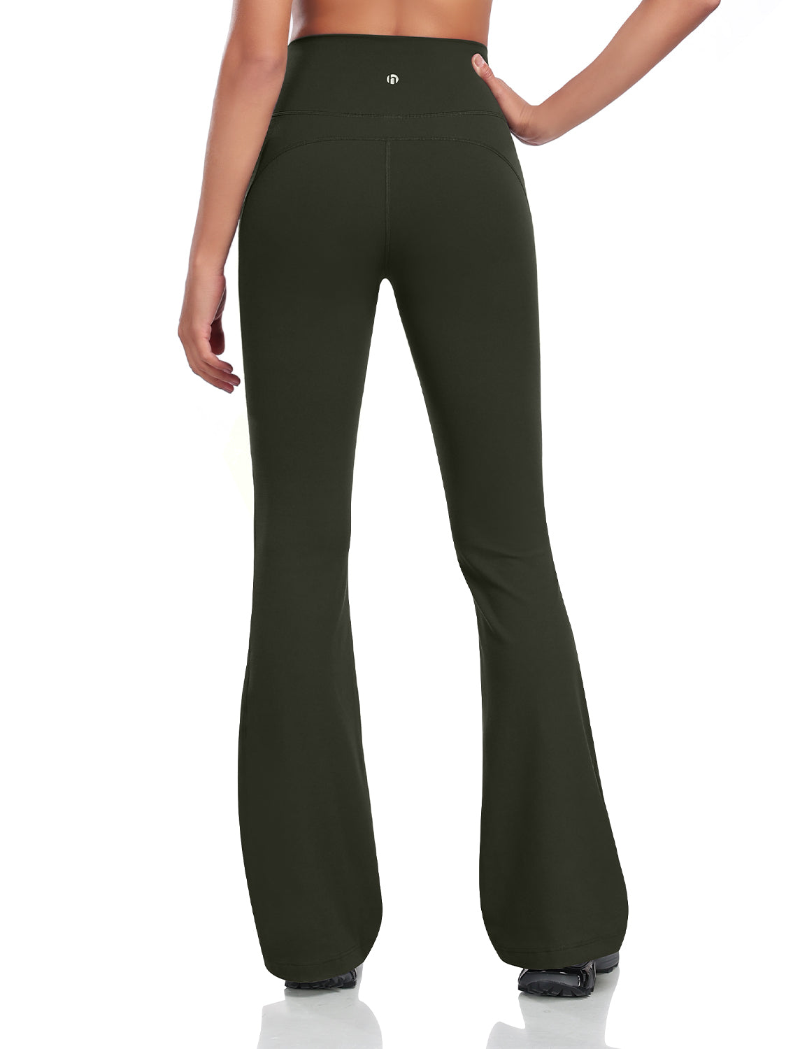 HeyNuts Mellow Flare Leggings 30.5", High Waisted Tummy Control Wide Leg Bootcut Yoga Pants Lounge Soft