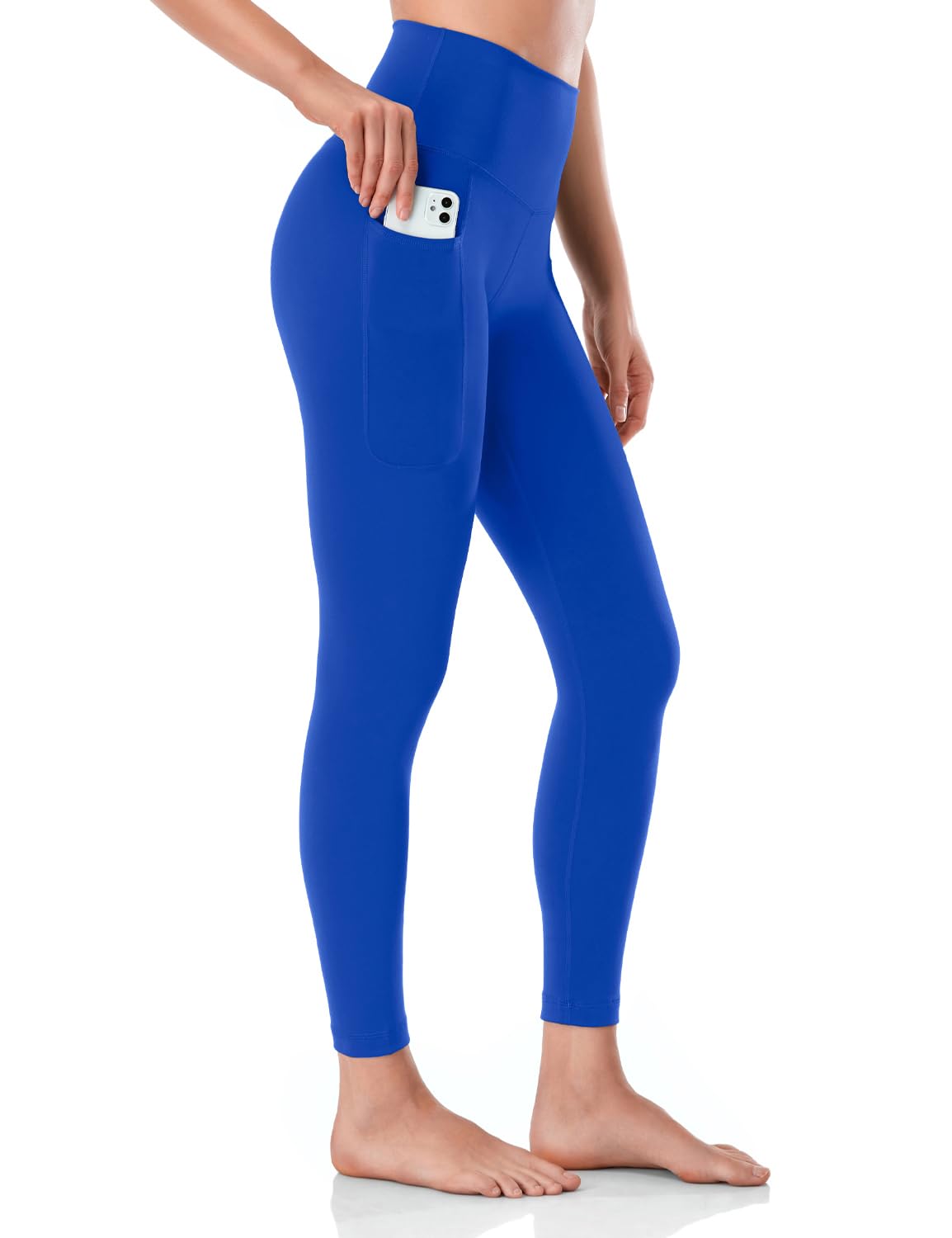 HeyNuts Workout Pro 7/8 Leggings with Side Pockets for Women, High Waisted Tummy Control Compression Pants 25''