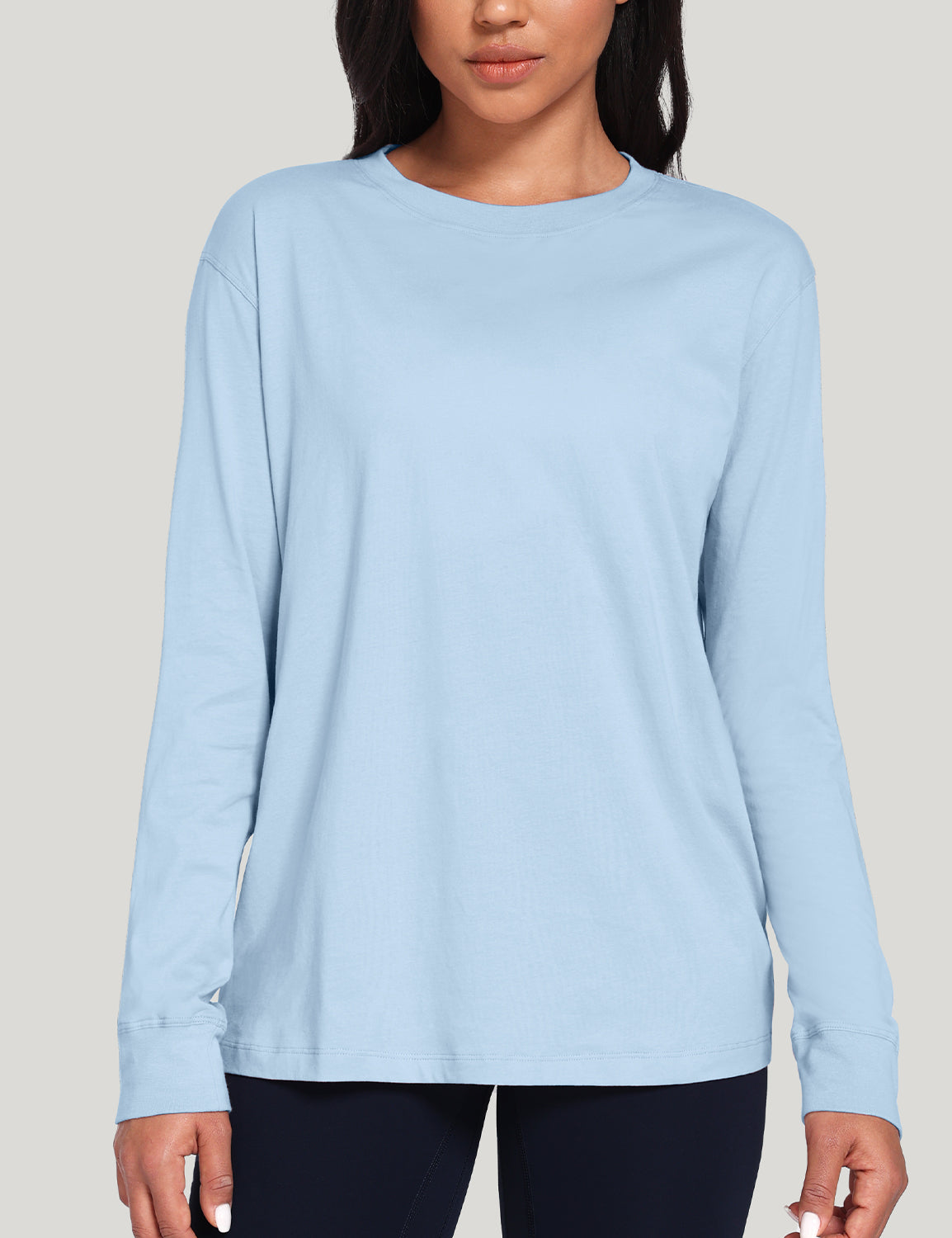 pima crew neck long sleeve shirts