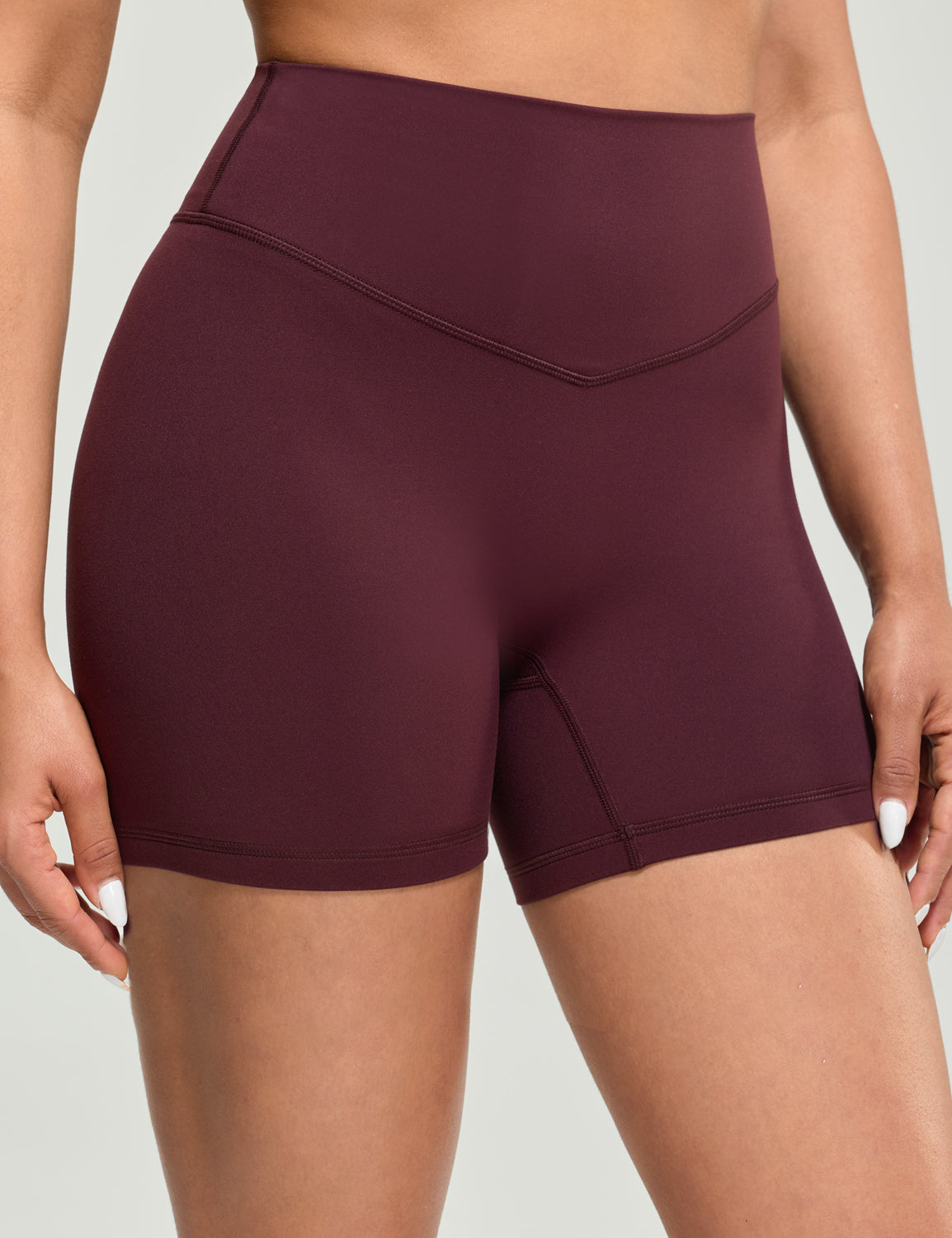 Bold V-Dip Back No Front Seam Athletic Shorts