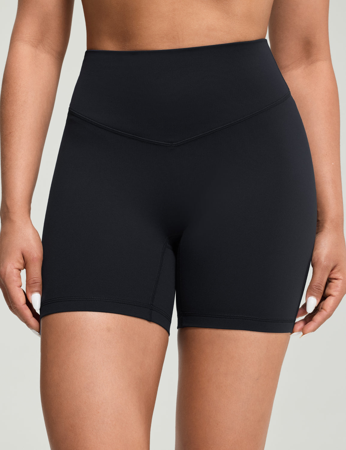 Bold V-Dip Back No Front Seam Athletic Shorts