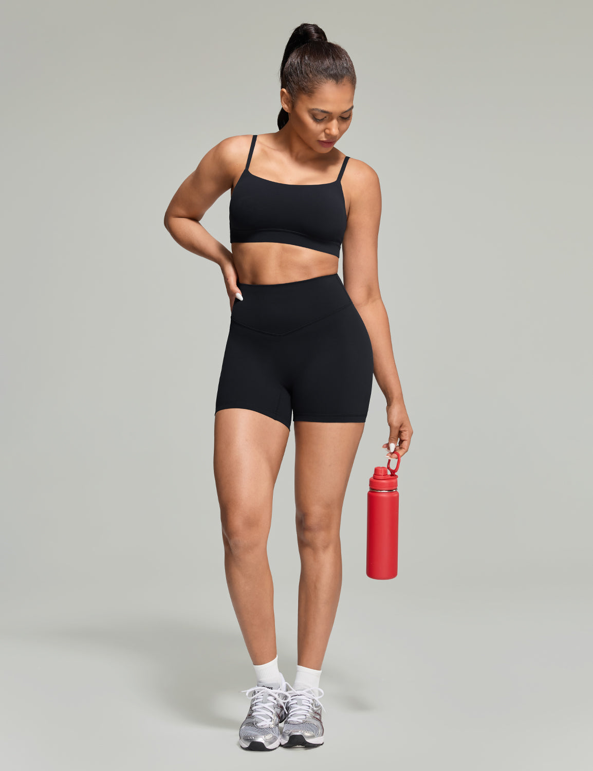 Bold V-Dip Back No Front Seam Athletic Shorts
