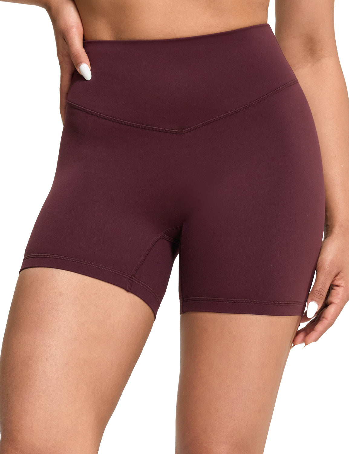 Bold V-Dip Back No Front Seam Athletic Shorts