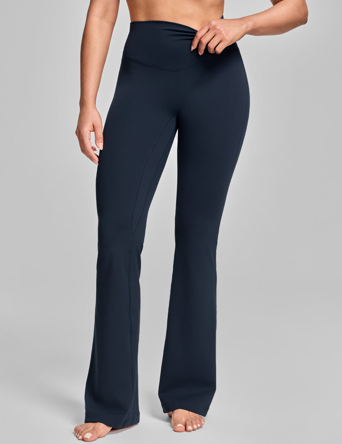Harmony Flare Leggings No Front Seam Bold V-Dip Back