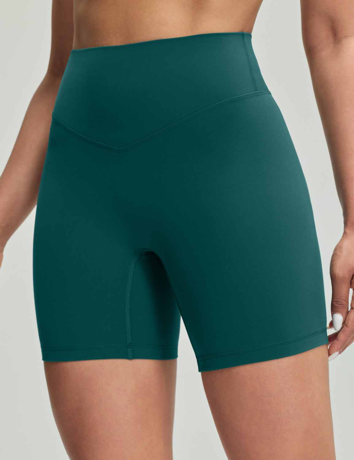 Bold V-Dip Back No Front Seam Athletic Shorts