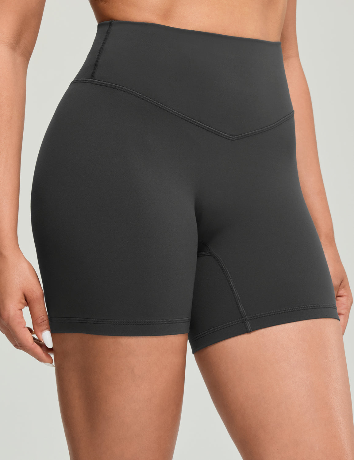 Bold V-Dip Back No Front Seam Athletic Shorts