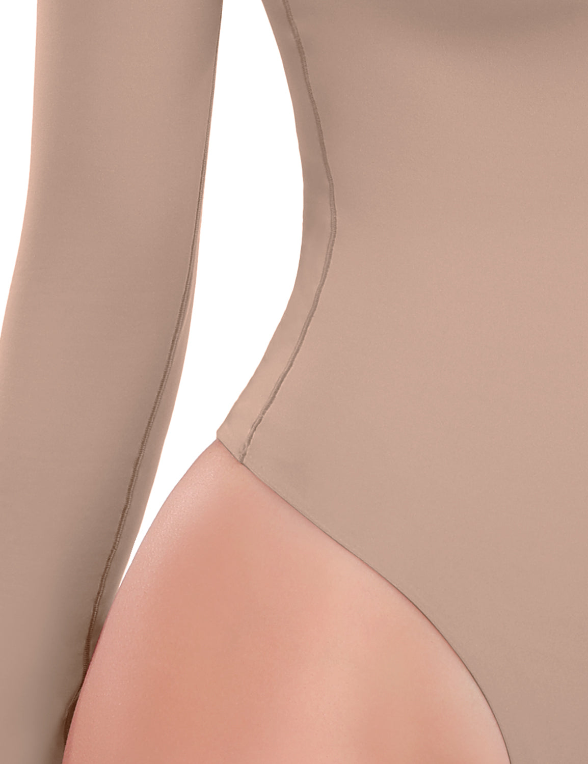 Long Sleeve Crew Neck Bodysuit Mica White (Beige)