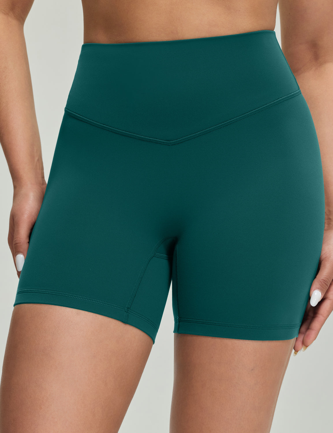 Bold V-Dip Back No Front Seam Athletic Shorts