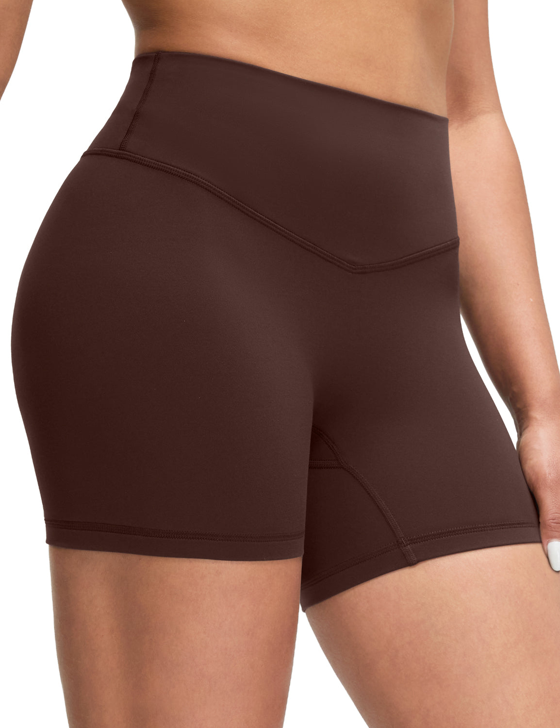 Bold V-Dip Back No Front Seam Athletic Shorts