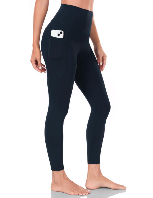 HeyNuts Yoga Pro 7/8 Leggings with Side Pockets for Women, High Waisted Tummy Control Compression Pants 25''